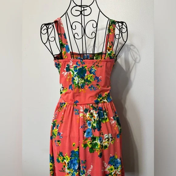 Coral Floral Sundress - Size S - Picture 4 of 4